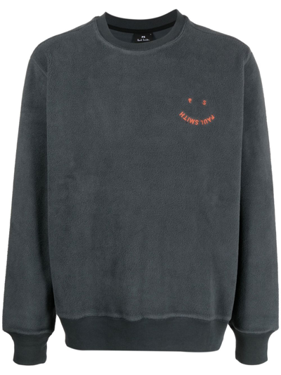 Ps By Paul Smith Logo-print Crew Neck Sweatshirt In Grey