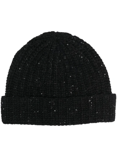 Alanui Knitted Beanie Hat In Nero