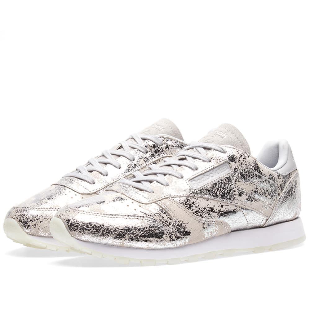 reebok cl leather hype metallic shoes