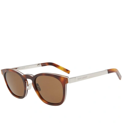 Saint Laurent Sl 28 Combi Sunglasses In Brown