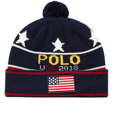 Polo Ralph Lauren Knitted Hat In Blue