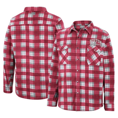 Colosseum Red/white Boston University Ellis Plaid Full-snap Shirt Jacket