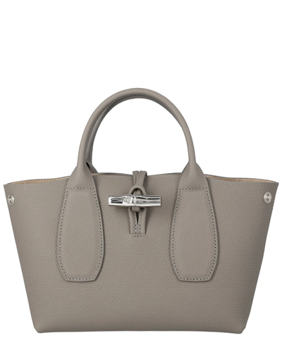 Longchamp Roseau Leather Bag In Grey