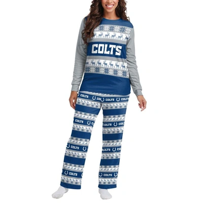 Foco Royal Indianapolis Colts Team Ugly Pajamas Set