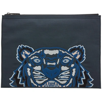 Kenzo Tiger Pouch In Grey