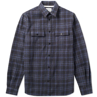 Norse Projects Villads Heavy Brushed Check Shirt In Blue