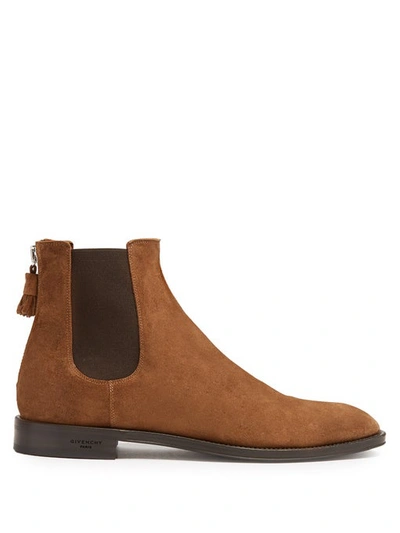 Givenchy Suede Chelsea Boots In Brown