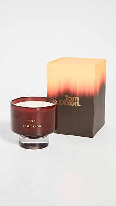 Tom Dixon Large Fire Candle In Red