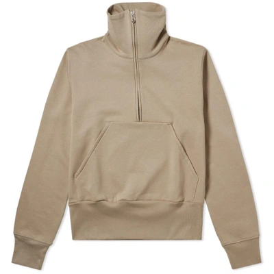 Acne Studios Fuller Half Zip Sweat In Green