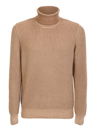Lardini Ribbed Cashmere Pullover Camel In Pink