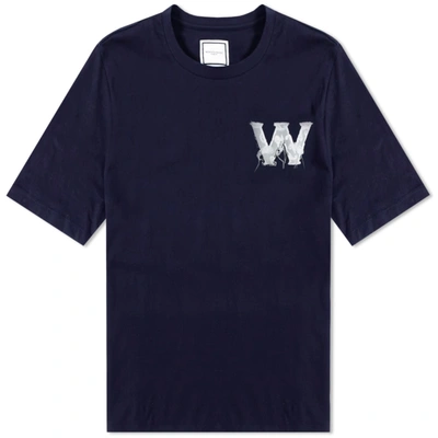 Wooyoungmi Oversize W Logo Tee In Blue