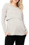 Ripe Maternity Women's Lionel Long Sleeve Nursing Tee In Olive White