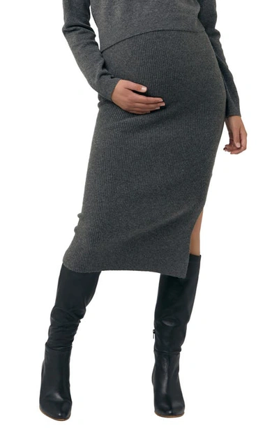 Ripe Maternity Dani Knit Skirt Charcoal Marle