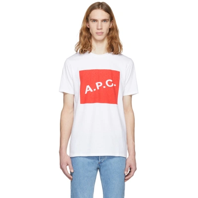 Apc Kraft Logo Graphic Cotton T-shirt In White