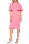 Alexia Admor Riley Flutter Sleeve Sheath Dress In Pink
