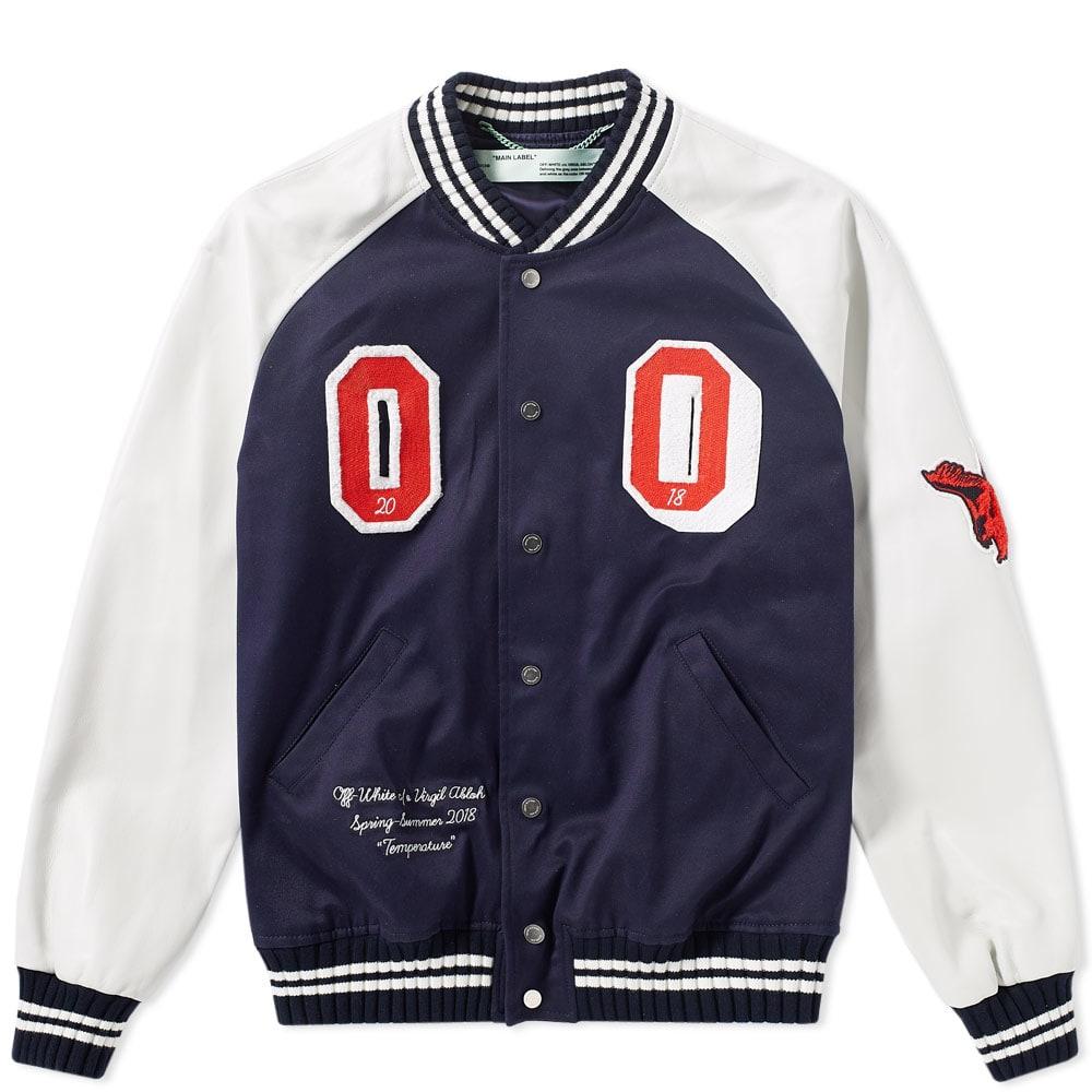 Off-white Varsity Bomber Jacket In Blue | ModeSens