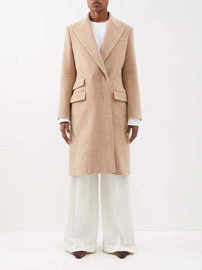 Another Tomorrow Double Faced Tailored Coat In Camel