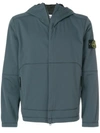 Stone Island Lightweight Soft Shell Si Check Grid Jacket In Blue
