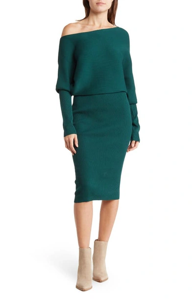 Love By Design Blair Ottoman Off The Shoulder Long Sleeve Dress In  Botanical Garden | ModeSens