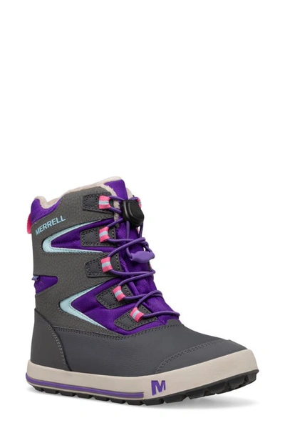Merrell Kids' Snow Bank 3.0 Waterproof Boot In Ultra Violet/ Grey