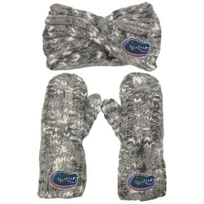 Zoozatz Florida Gators Logo Marled Headband And Mitten Set In Gray
