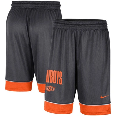 Nike Men's  Charcoal, Orange Oklahoma State Cowboys Fast Break Shorts In Charcoal,orange