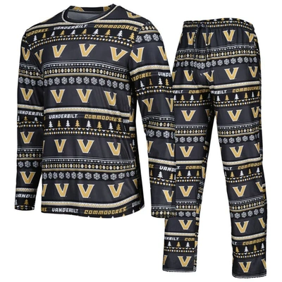 Concepts Sport Black Vanderbilt Commodores Swivel Long Sleeve T-shirt & Pants Sleep Set