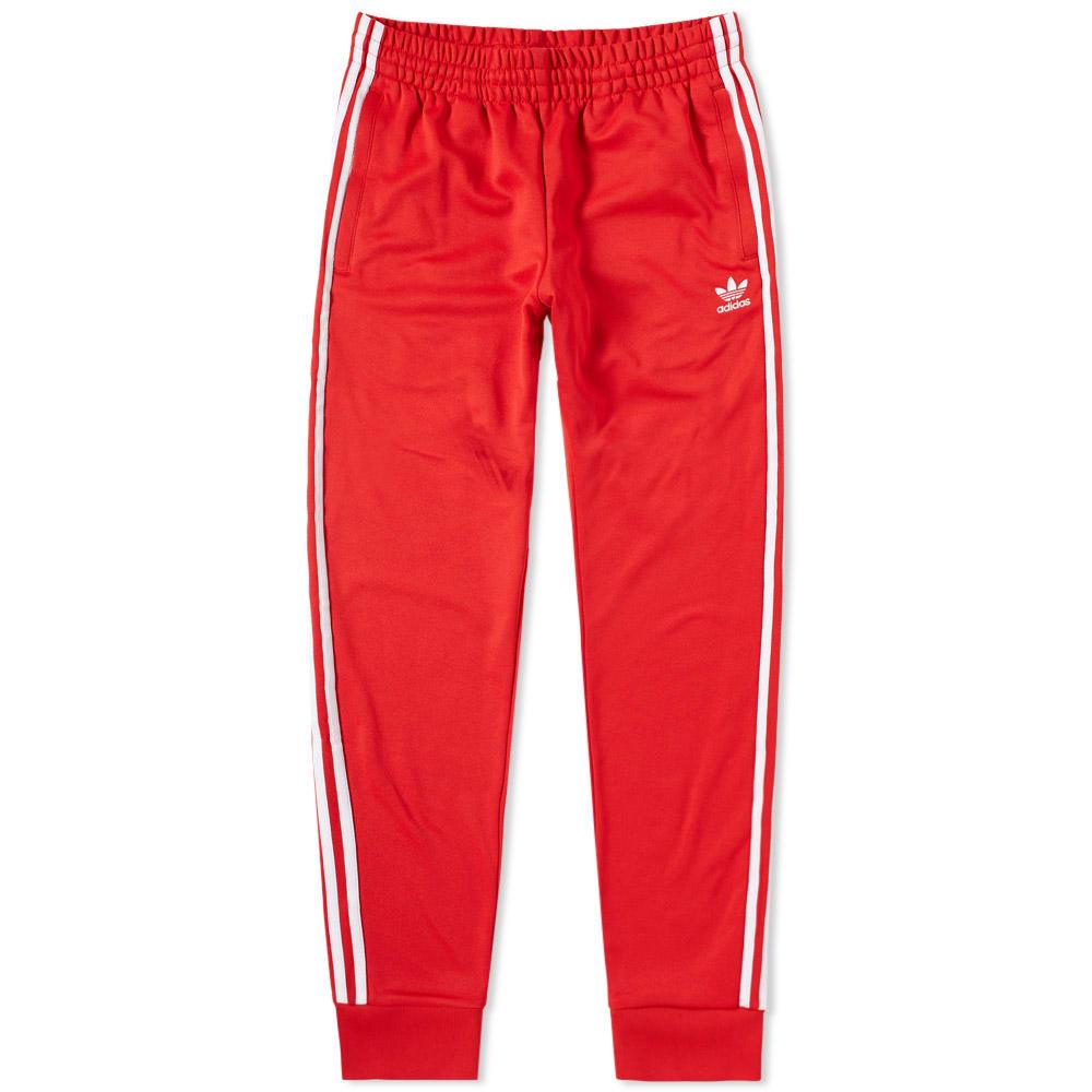 adidas originals red track pants
