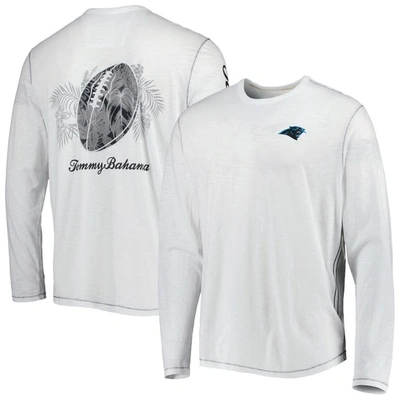 Tommy Bahama White Carolina Panthers Laces Out Billboard Long Sleeve T-shirt