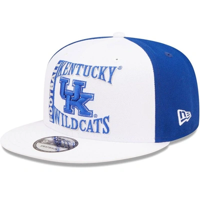New Era Men's  White, Blue Kentucky Wildcats Retro Sport 9fifty Snapback Hat In White,blue