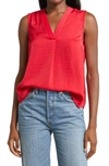 Vince Camuto Rumpled Satin Blouse In Cherry Red