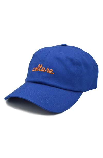 A Life Well Dressed Culture Statement Baseball Cap In Royal/ Orange