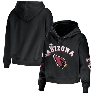 Wear By Erin Andrews Black Arizona Cardinals Modest Cropped Pullover Hoodie