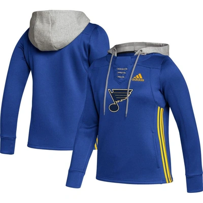 Adidas Originals Adidas Blue St. Louis Blues Skate Lace Aeroready Pullover Hoodie