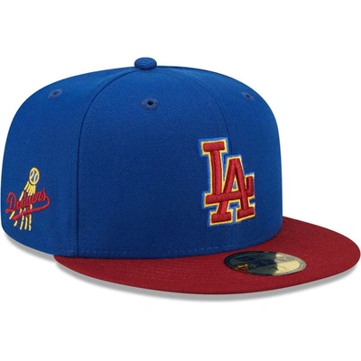 New Era Men's  Royal, Red Los Angeles Dodgers Logo Primary Jewel Gold Undervisor 59fifty Fitted Hat In Royal,red