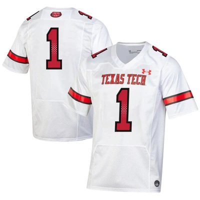 Under Armour #1 White Texas Tech Red Raiders Throwback Replica Jersey