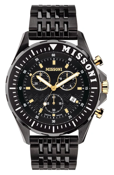 Missoni Urban Chronograph Bracelet Watch, 45mm In Black