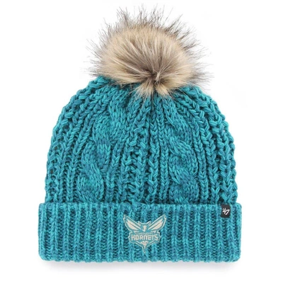 47 ' Teal Charlotte Hornets Meeko Cuffed Knit Hat With Pom