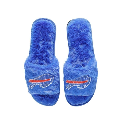 Foco Royal Buffalo Bills Rhinestone Fuzzy Slippers