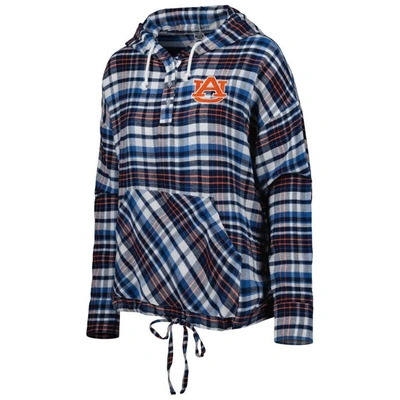 Concepts Sport Navy Auburn Tigers Mainstay Plaid Pullover Hoodie