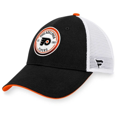 Fanatics Branded Black/white Philadelphia Flyers Iconic Gradient Trucker Snapback Hat In Black,white