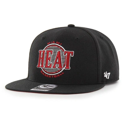 47 ' Black Miami Heat High Post Captain Snapback Hat