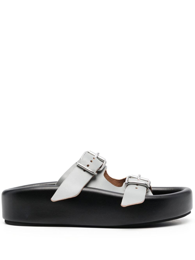 Mm6 Maison Margiela Two-buckle Slide Sandals In Grey