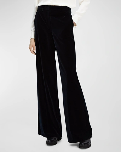 Theory Demitria Velvet Flare Pants In Baltic