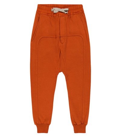 Rick Owens Kids' Cotton Jersey Sweatpants In Orange