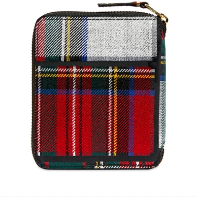 Comme Des Garçons Comme Des Garcons Sa2100tp Tartan Patchwork Wallet In Red