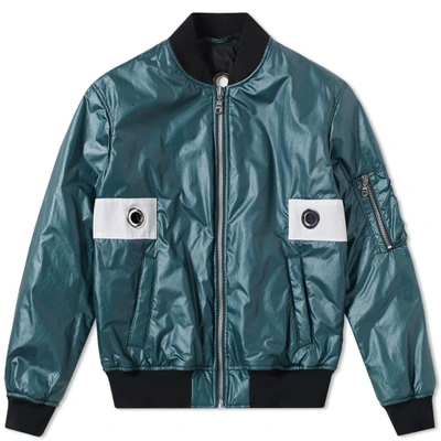 Kenzo Tech Cotton Bomber Jacket In Green