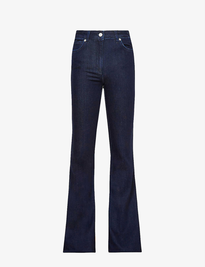 Reiss Beau Skinny Flared High-rise Stretch-denim Jeans In Dark Indigo