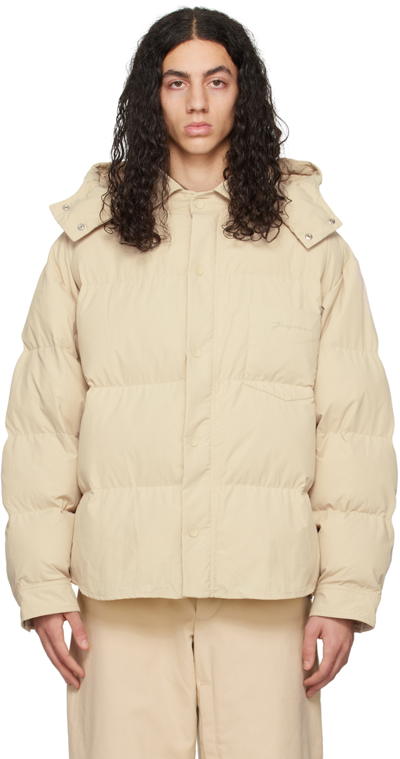 Jacquemus La Doudoune Chemise Quilted Nylon Down Jacket In Beige