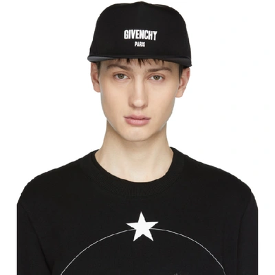Givenchy Logo Printed Canvas Baseball Hat In Black